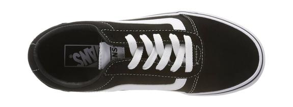 Baskets basses WARD, en daim et toile NOIR / BLANC - Chaussures Femme