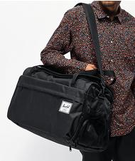 HERSCHEL Sac polochon OUTFITTER, avec bretelles r&eacute;tractables RAVEN CROSSHATCH - Sacs de voyage - 8