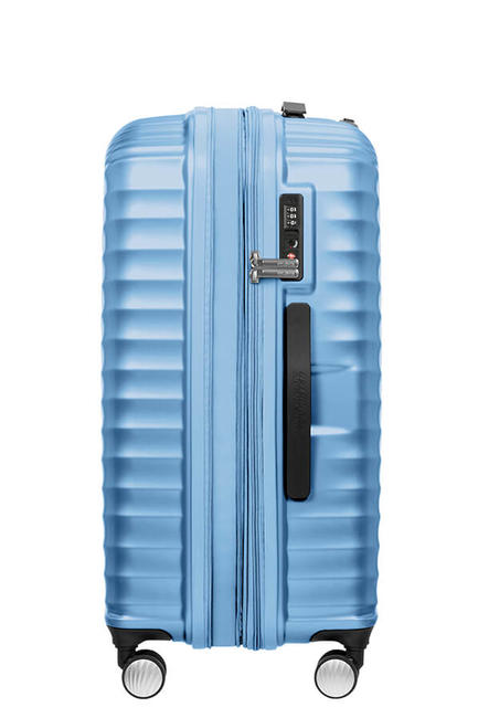 Valise Ligne JETGLAM, taille moyenne, extensible POUDRE M&Eacute;TALLIQUE BLEU - Valises Rigides