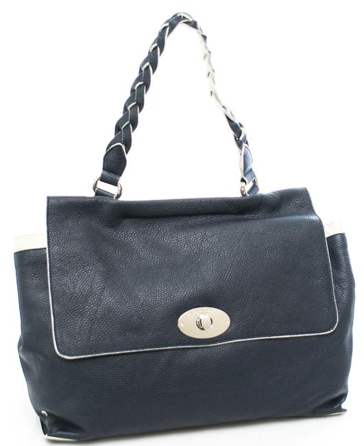 Delacroix - Sac cabas en cuir grain&eacute; bleu - Sacs pour Femme