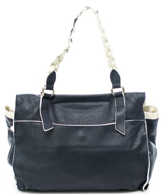 Delacroix - Sac cabas en cuir grain&eacute; bleu - Sacs pour Femme