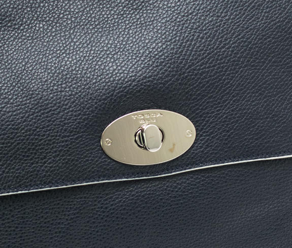 Delacroix - Sac cabas en cuir grain&eacute; bleu - Sacs pour Femme