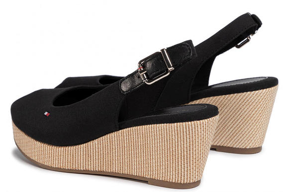 TOMMY HILFIGHER Elba Sandales compens&eacute;es NOIR - Chaussures Femme