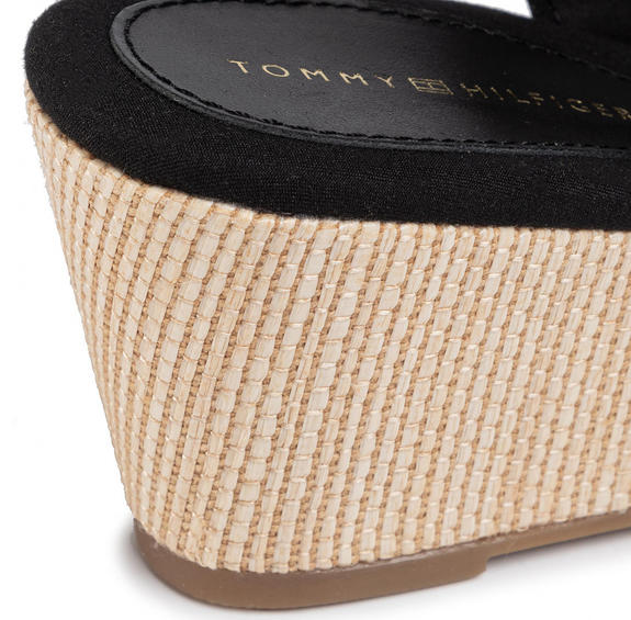 TOMMY HILFIGHER Elba Sandales compens&eacute;es NOIR - Chaussures Femme