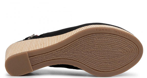 TOMMY HILFIGHER Elba Sandales compens&eacute;es NOIR - Chaussures Femme