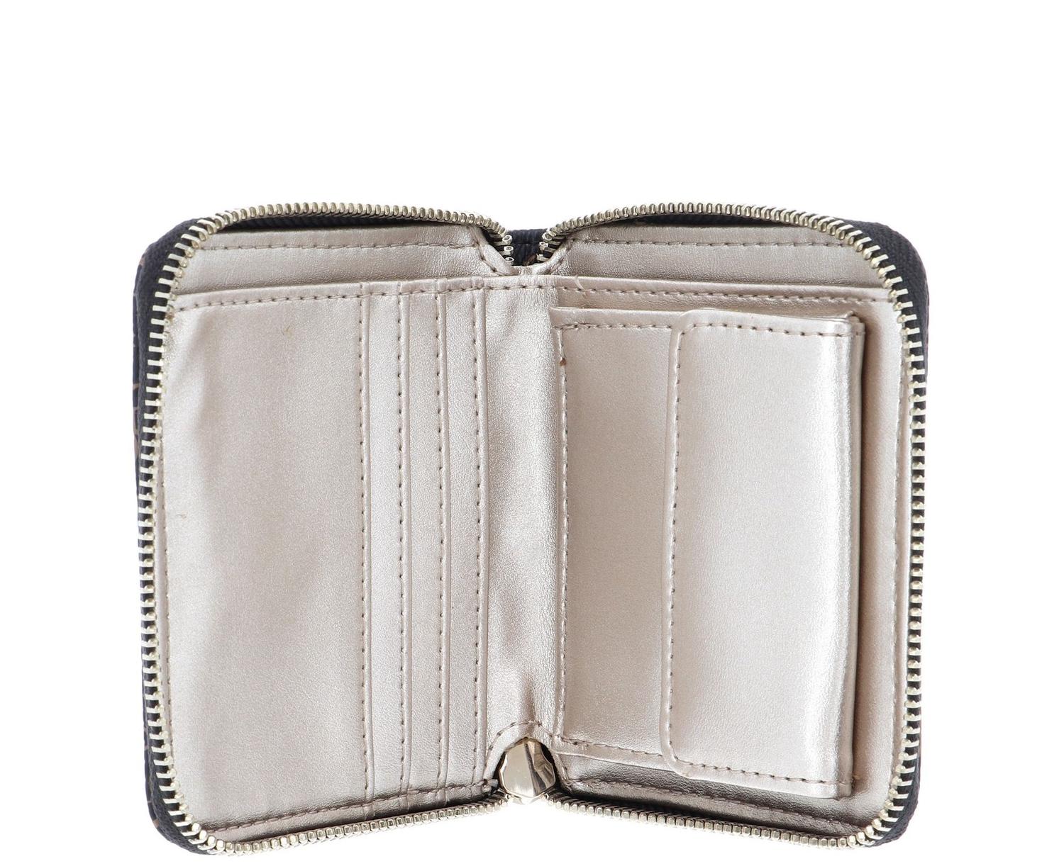 Guess Lorenna Mini Portefeuille Effet Vernis Charbon