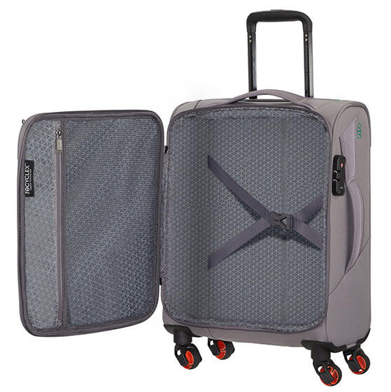 Trolley ECO WONDER Valise cabine en RECYCLEX gris - Valises cabine