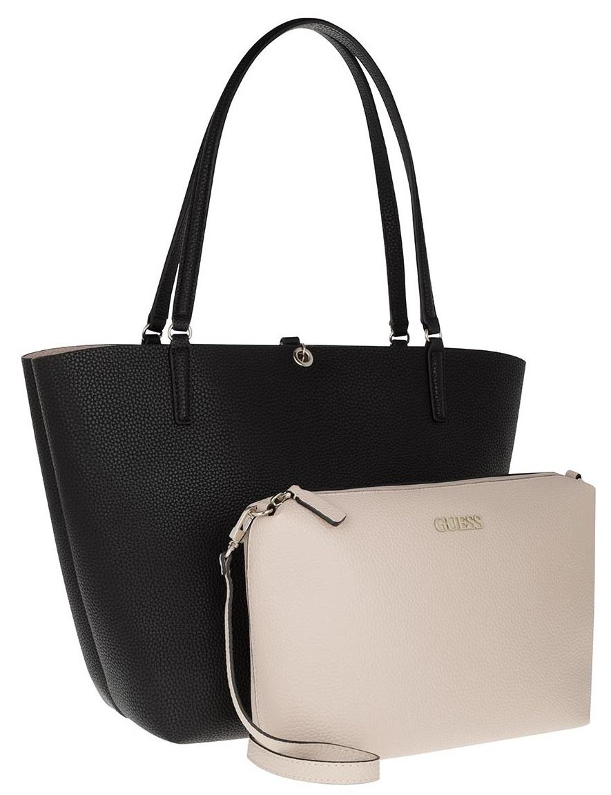 Guess Alby Toggle Tote Sac Cabas, R?�versible, Avec Pochette Blackstone - Acheter Sur Le Sac!