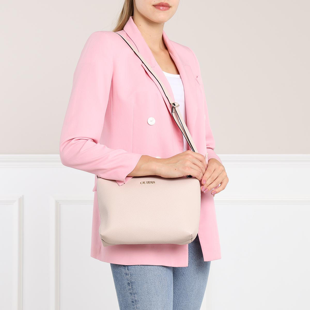 Guess Alby Toggle Tote Sac Cabas R versible Avec Pochette
