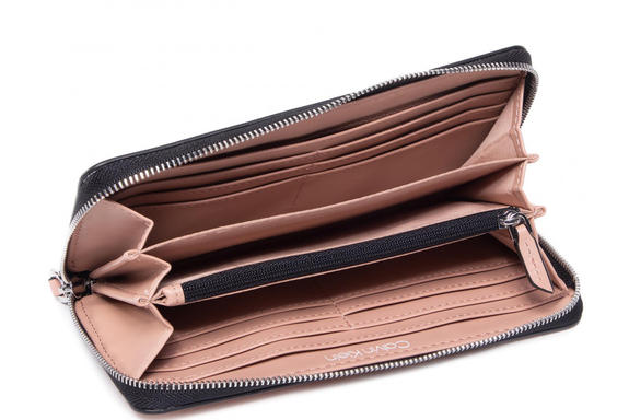  Portefeuille avec fermeture circulaire zipp&eacute;e Rose poussi&eacute;reuse - Portefeuilles Femme