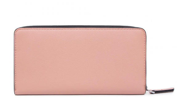  Portefeuille avec fermeture circulaire zipp&eacute;e Rose poussi&eacute;reuse - Portefeuilles Femme