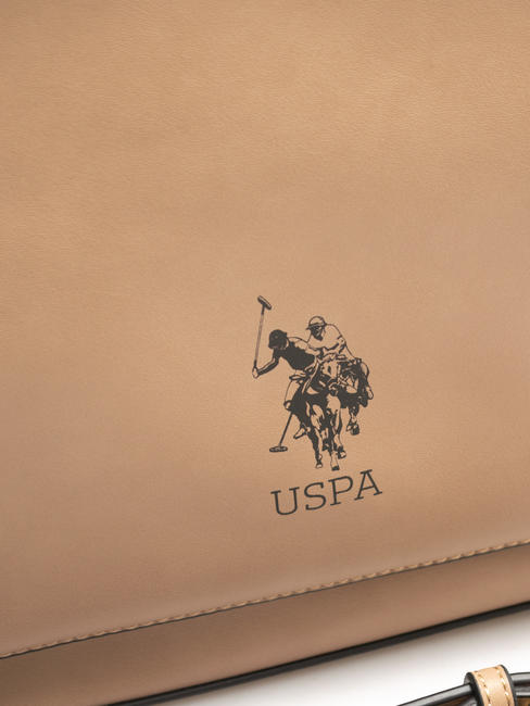 S.U.A. POLO ASSN. CHEYENNE Petit sac &agrave; bandouli&egrave;re taupe clair - Sacs pour Femme