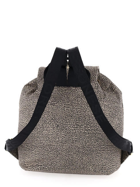 BORBONAIS Sac &agrave; dos moyen en tissu OP / NATUREL / NOIR - Sacs pour Femme