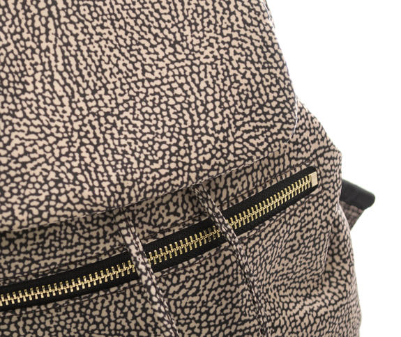 BORBONAIS Sac &agrave; dos moyen en tissu OP / NATUREL / NOIR - Sacs pour Femme