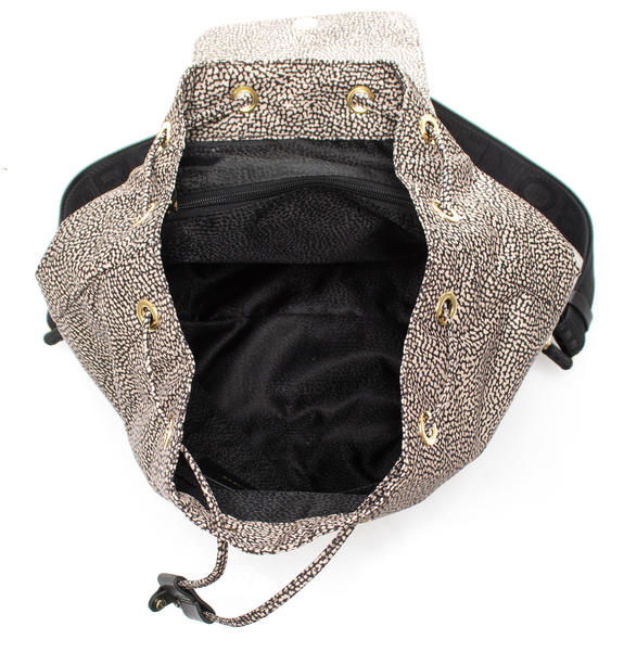 BORBONAIS Sac &agrave; dos moyen en tissu OP / NATUREL / NOIR - Sacs pour Femme