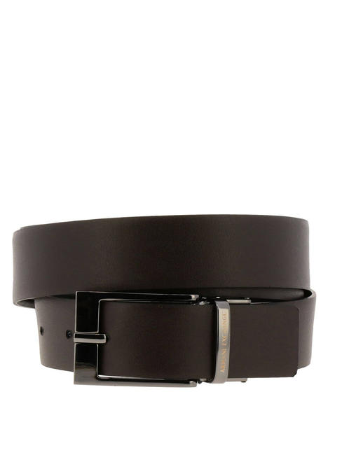 LOGO Ceinture r&eacute;versible NOIR / MARRON FONCE - Ceintures