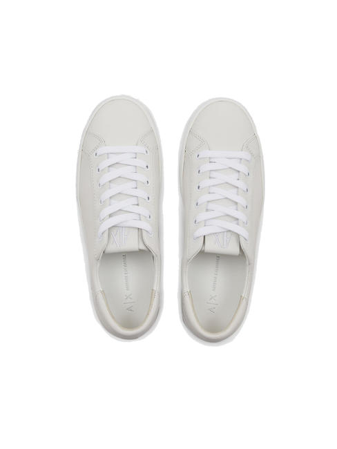  Baskets en cuir femme BLANC BLANC - Chaussures Femme