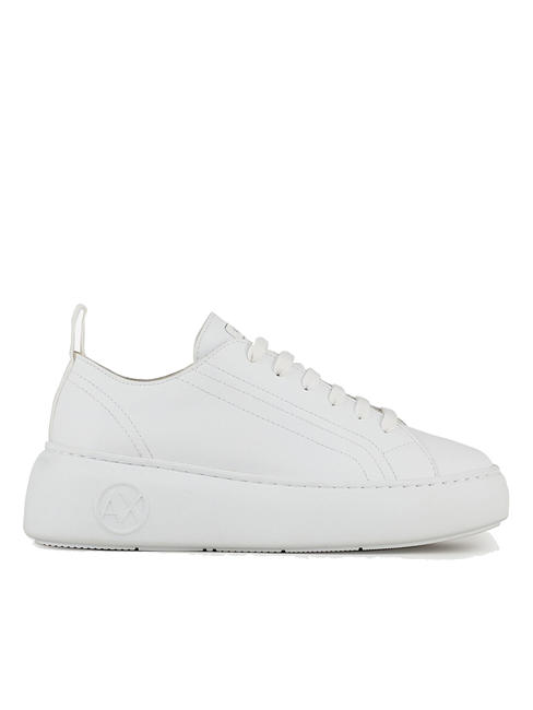 SUPER ACTION Baskets en cuir avec plateforme OP BLANC - Chaussures Femme