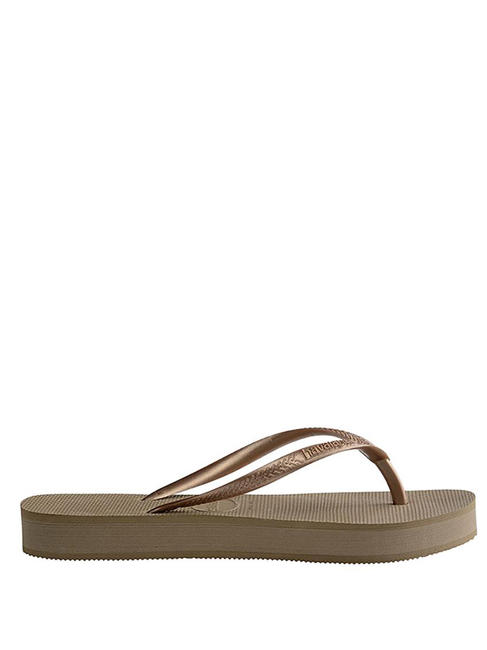 SLIM FLATFORM Tongs SLIM FLATFORM pour femmes rose / or - Chaussures Femme