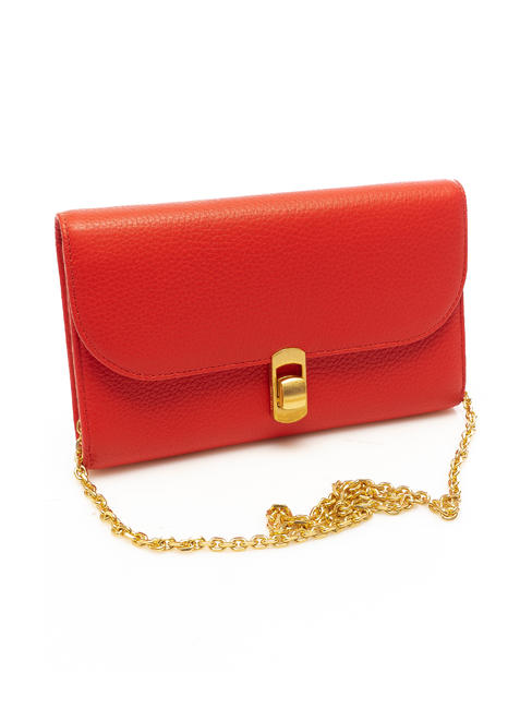 zaniah portafoglio pelle vitello Pochette ZANIAH avec bandouli&egrave;re ROUGE POLIS - Portefeuilles Femme
