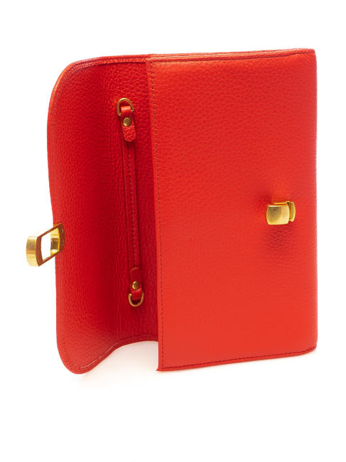 zaniah portafoglio pelle vitello Pochette ZANIAH avec bandouli&egrave;re ROUGE POLIS - Portefeuilles Femme