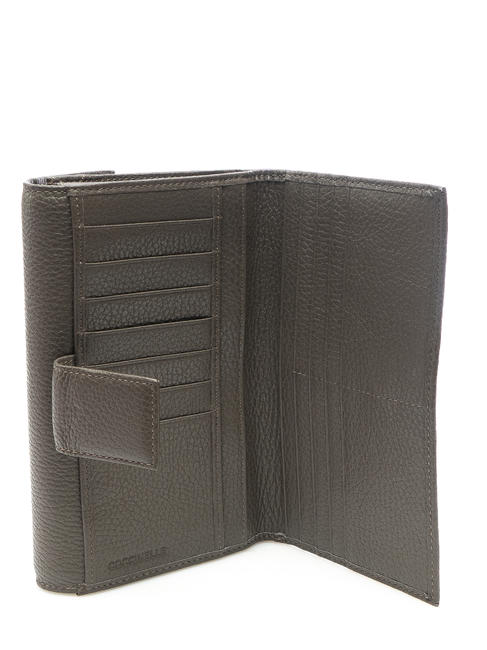  Portefeuille compact en cuir tourterelle - Portefeuilles Femme