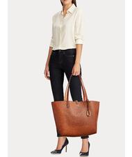 RALPH LAUREN Merrimack Sac d'&eacute;paule r&eacute;versible LAUREN TAN / ORANGE - Sacs pour Femme - 7