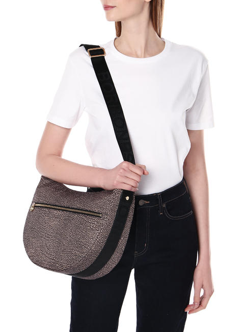 BORBONAIS LUNA Sac à bandoulière en tissu jet op OP / NATUREL / NOIR - Sacs pour Femme