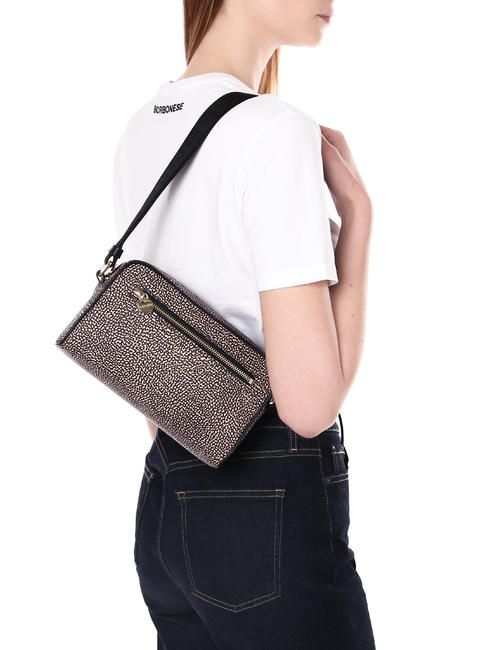 BORBONAIS Mini sac &agrave; bandouli&egrave;re, en tissu OP / NATUREL / NOIR - Sacs pour Femme