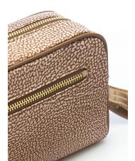 BORBONESE BORBONAIS Mini sac &agrave; bandouli&egrave;re, en tissu mer Beiger - Sacs pour Femme - 4