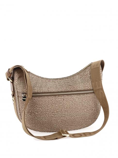 BORBONAIS Sac Hobo LUNA, petit mer Beiger - Sacs pour Femme