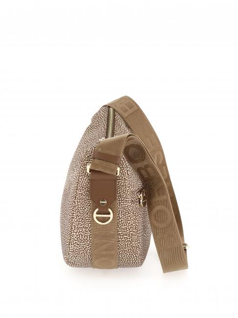 BORBONAIS Sac Hobo LUNA, petit mer Beiger - Sacs pour Femme