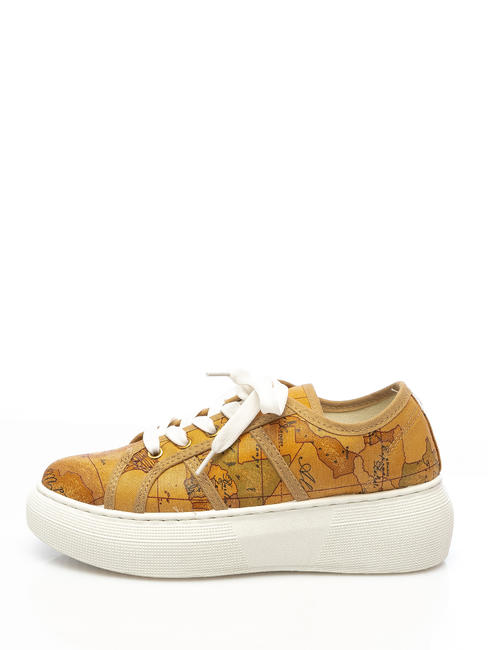 GEO CLASSIC Baskets &agrave; plateforme en toile NATUREL - Chaussures Femme