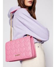 LOVE MOSCHINO HEART QUILTED Sac convertible Noir - Sacs pour Femme - 4