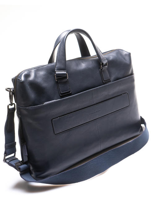 CAMPIONARIO - VANGUARD Porte-documents en cuir pour PC 15,6" / iPad9.7-11" bleu - Porte Documents Travail