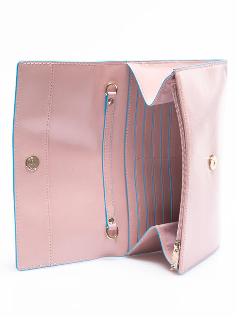 CAMPIONARIO - BLUE SQUARE Portefeuille Clutch en cuir ROSE 3 - Portefeuilles Femme