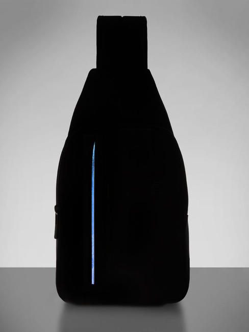 brief 2 une épaule en tissu recyclé Noir - Sacs en Bandoulières pour Homme