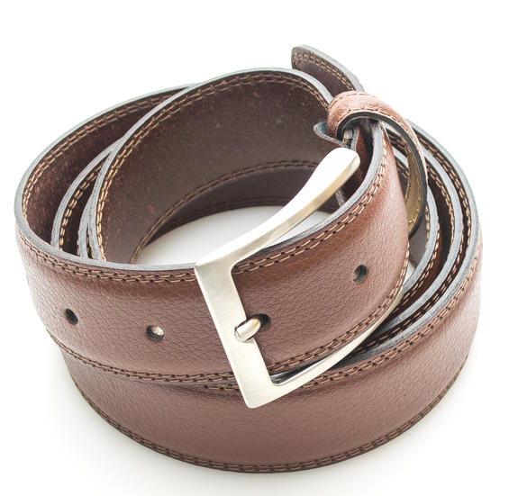Ceinture CLASSIC, en cuir grain&eacute; COGNAC - Ceintures