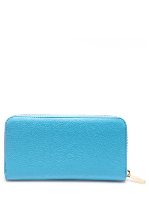  Portefeuille METALLIC SOFT en cuir grain&eacute; naturel Piscine - Portefeuilles Femme