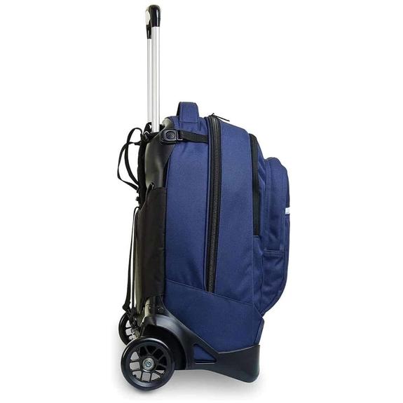 NEW PLUG Logo  Sac &agrave; dos avec chariot bleu patriote - Sacs &agrave; dos &agrave; roulettes
