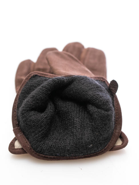 guanto con fiocco maculato in suede  DarkBrown - Gants