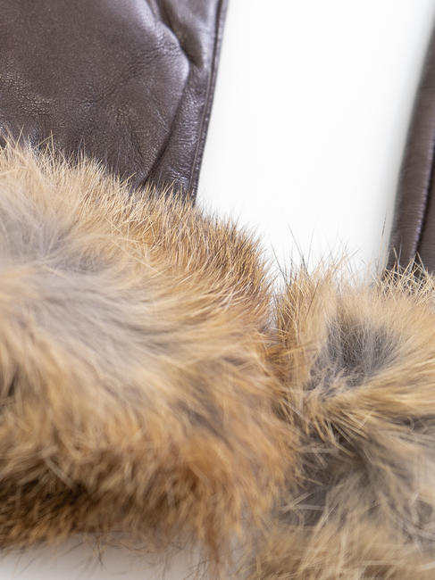 guanto con bordo in pelliccia  DarkBrown - Gants