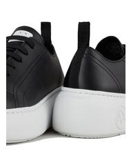 ARMANI EXCHANGE SUPER ACTION Baskets en cuir avec plateforme Noir / noir - Chaussures Femme - 3