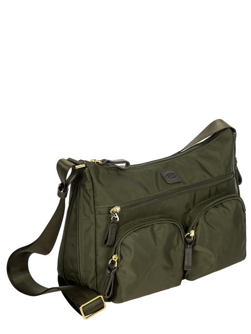 X-BAG Sac à bandoulière, extensible olive / marron foncé - Sacs pour Femme