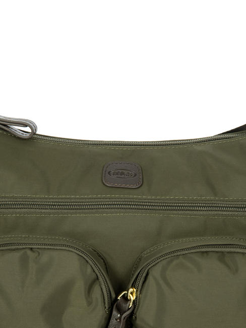 X-BAG Sac à bandoulière, extensible olive / marron foncé - Sacs pour Femme