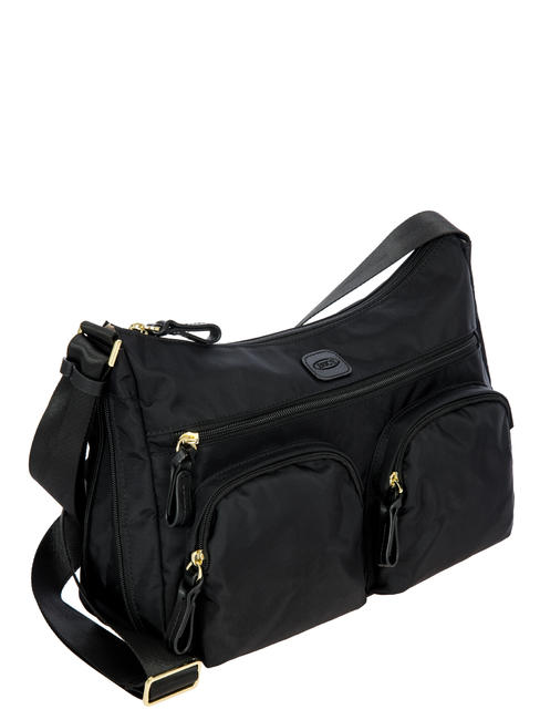 X-BAG Sac &agrave; bandouli&egrave;re, extensible noir noir - Sacs pour Femme