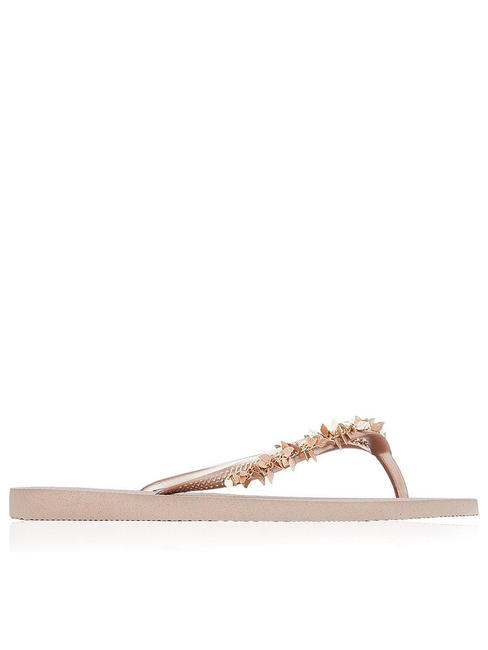 SLIM LEAVES Tongs rose / or - Chaussures Femme