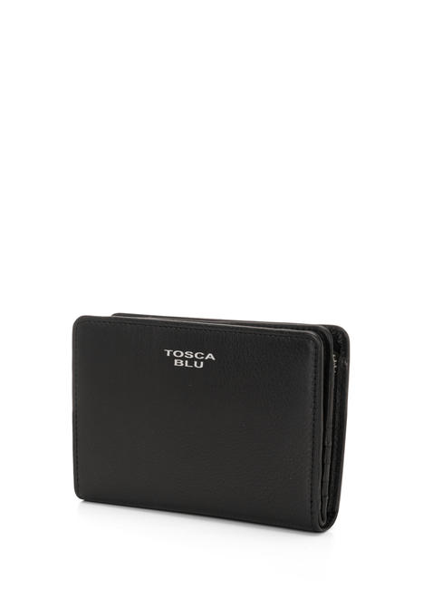BASIC Portefeuille moyen en cuir Noir - Portefeuilles Femme