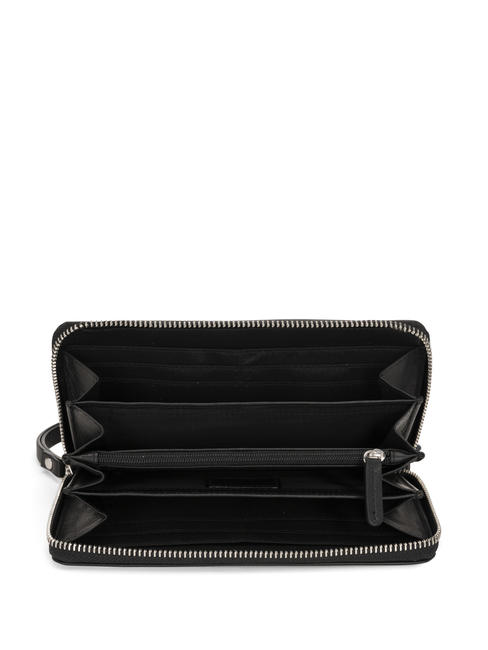 BASIC Grand portefeuille zipp&eacute; en cuir Noir - Portefeuilles Femme