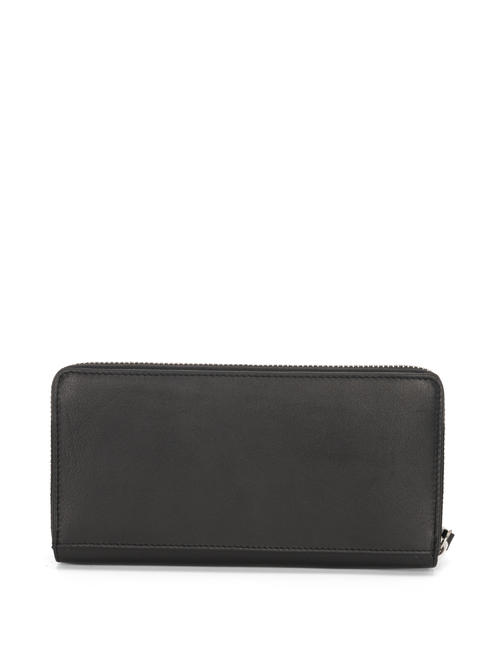 BASIC Grand portefeuille zipp&eacute; en cuir Noir - Portefeuilles Femme